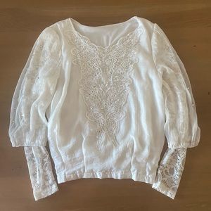 Layered lace & rhinestone top